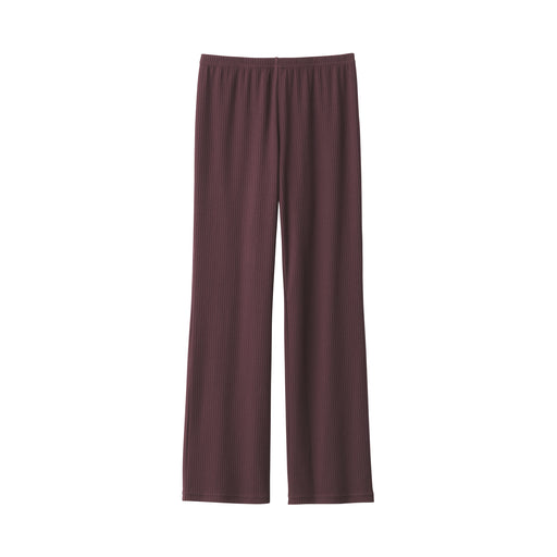 Women's Stretch Rib Straight Leggings Dark Purple MUJI