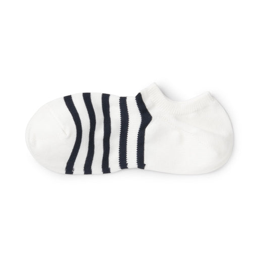 Right Angle Striped Sneaker Socks Off White Stripe 25-27cm (US W9-11 M7.5-10) MUJI