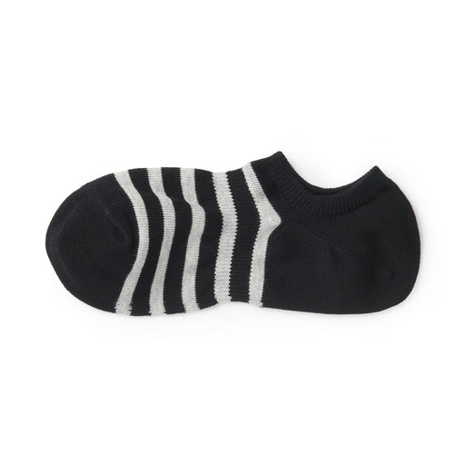 Right Angle Striped Sneaker Socks Black Stripe 25-27cm (US W9-11 M7.5-10) MUJI