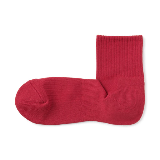 Right Angle Pile Short Socks Red MUJI