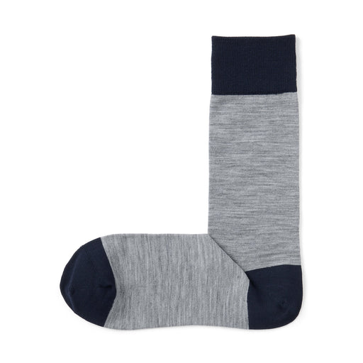 Right Angle Lustrous Wool Mix Thin Socks Gray Pattern 25-27 cm (US W 9-11 M 7.5-10) MUJI