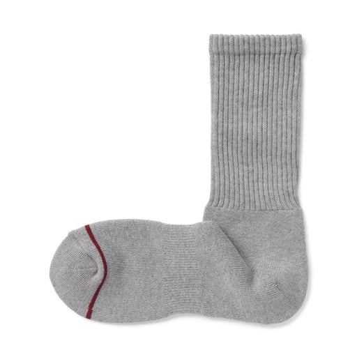 Right Angle Warm Cotton Blend Thick Crew Socks Gray MUJI