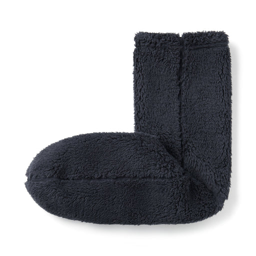 Right Angle Boa Fleece Cozy Socks Dark Gray MUJI