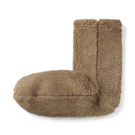 Right Angle Boa Fleece Cozy Socks Dark Beige MUJI