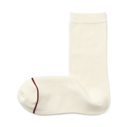 Right Angle Warm Cotton Blend Crew Socks Off White MUJI