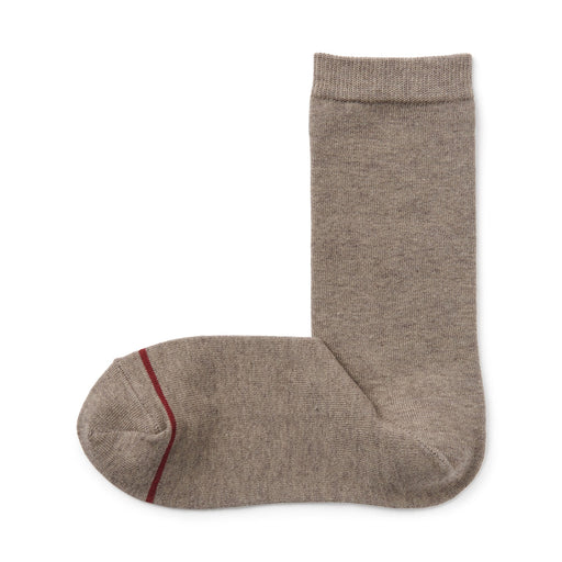 Right Angle Warm Cotton Blend Crew Socks Grayish Brown MUJI