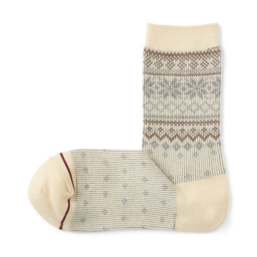 Right Angle Warm Pattern Socks Ivory Pattern MUJI