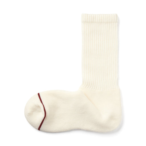 Right Angle Warm Cotton Blend Thick Crew Socks Off White MUJI