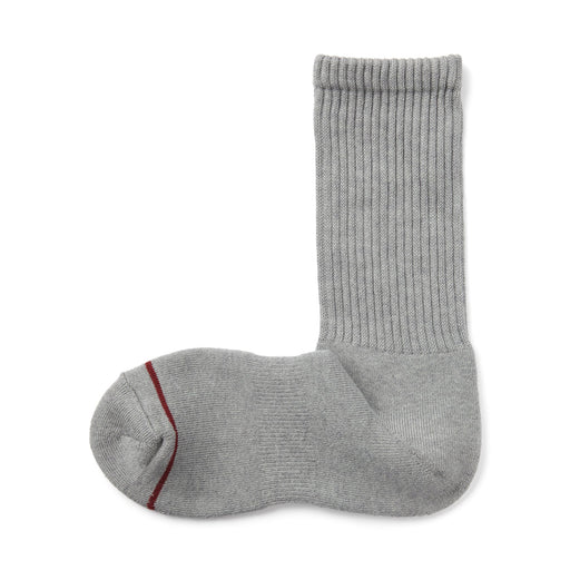 Right Angle Warm Cotton Blend Thick Crew Socks Gray MUJI