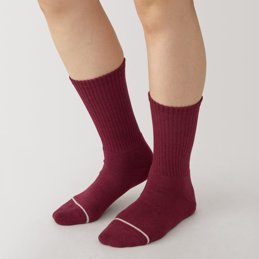 Right Angle Warm Cotton Blend Thick Crew Socks MUJI