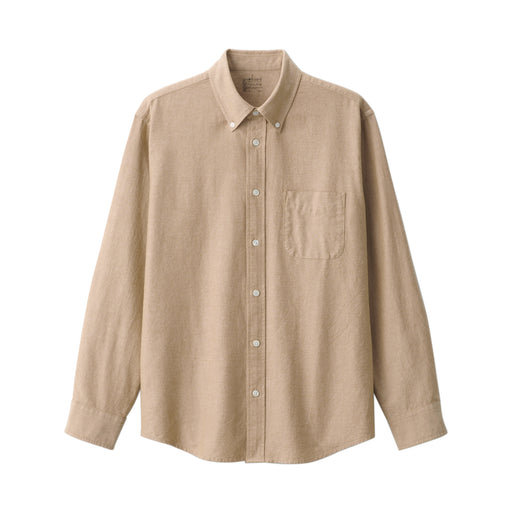 Men's Washed Oxford Button Down Long Sleeve Shirt Mustard MUJI