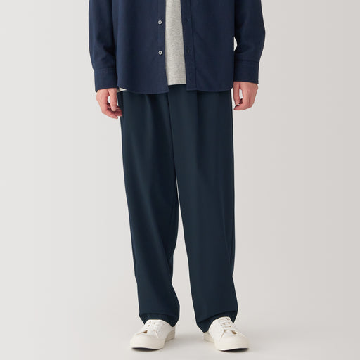 Men's Wrinkle-Resistant Darted Wide Easy Pants MUJI