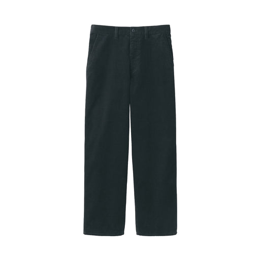 Men's Kapok Blend Wide Leg Corduroy Pants Black MUJI