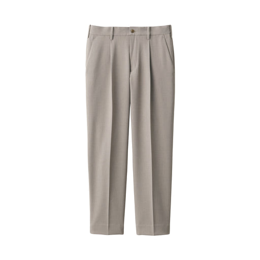 Men's Wrinkle-Free Stretch Single-Dart Pants Grayish Brown MUJI