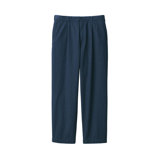 Men's Indigo Darted Wide Pants (L29") Dark Navy MUJI