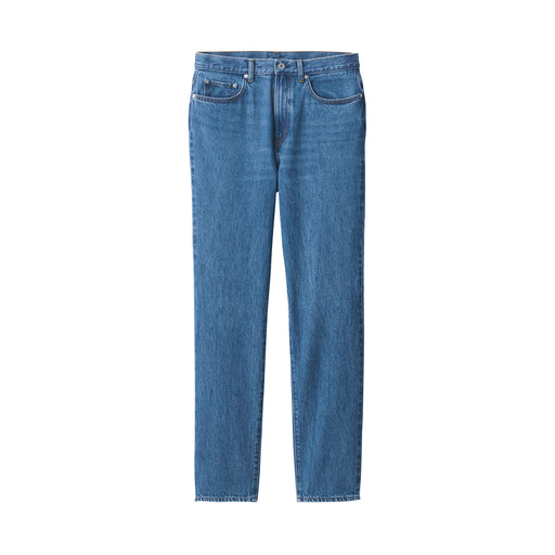 Men's Kapok Blend Straight Denim Trousers Blue MUJI