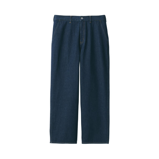 Men's Kapok Blend Denim Wide Pants Dark Navy MUJI