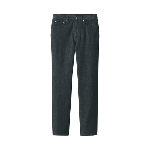 Men's Kapok Blend Straight Denim Trousers Black MUJI