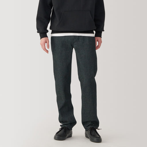 Men's Kapok Blend Straight Denim Trousers MUJI