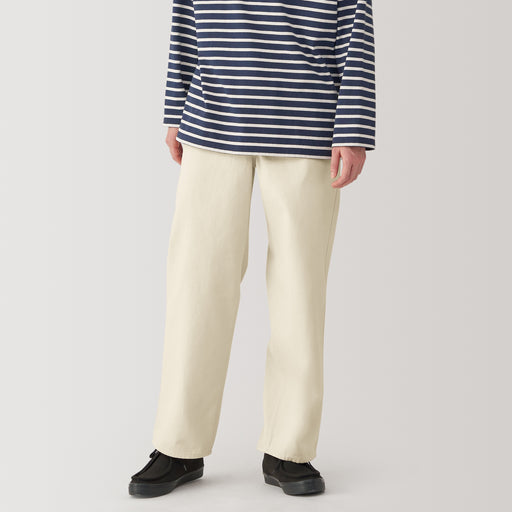 Men's Kapok Blend Canvas Wide Pants MUJI