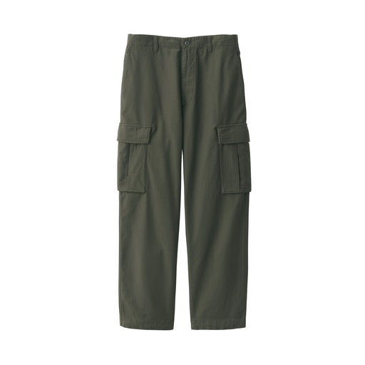 Men's Washed Easy Cargo Pants Dark Green MUJI