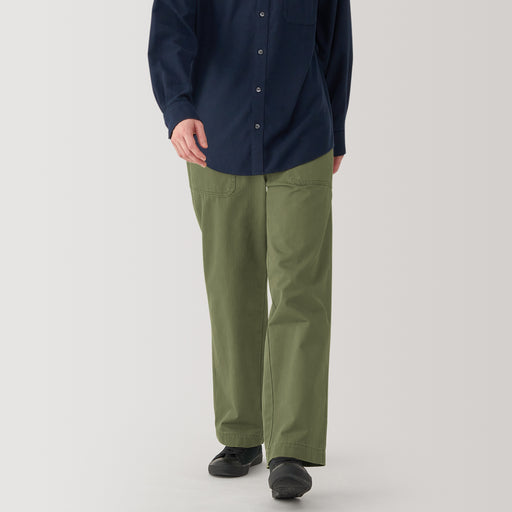 Men's Washed Herringbone Baker Trousers MUJI