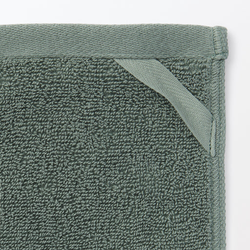 Twin Pile Hand Towel with Loop Green MUJI