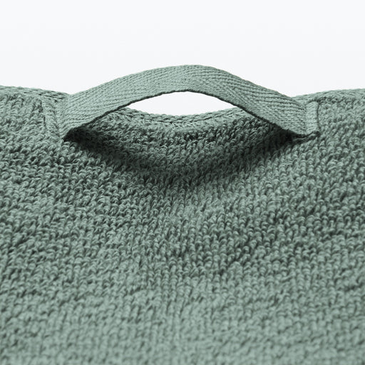 Twin Pile Face Towel with Loop Green MUJI