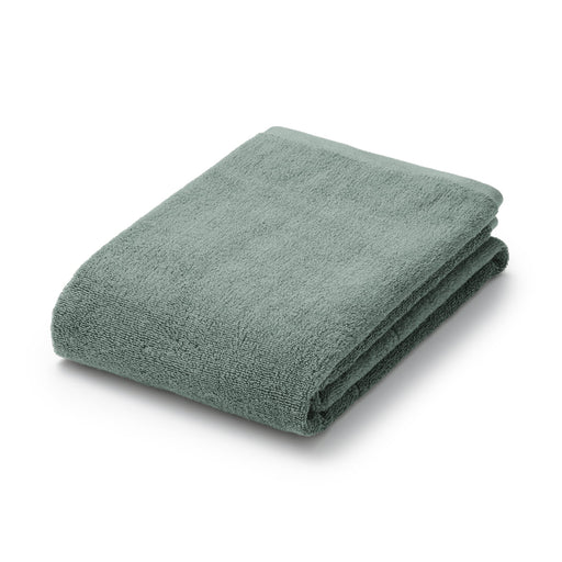 Twin Pile Small Bath Towel with Loop Green MUJI