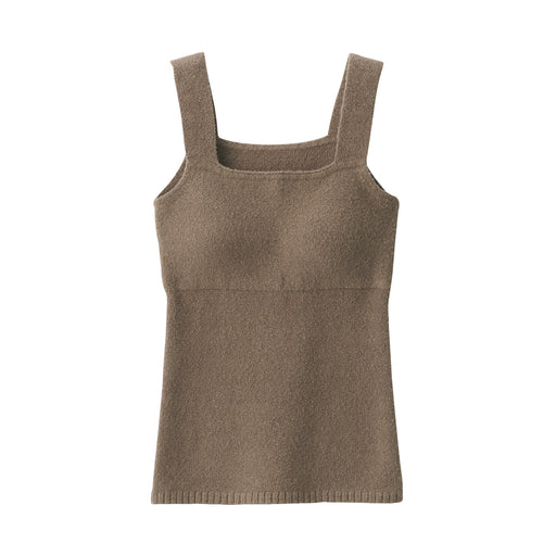 Women's Cotton Blend Cozy Knit Bra Tank Top Mocha Brown MUJI