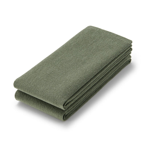 Pile Woven Long Towel Set of 2 Green MUJI