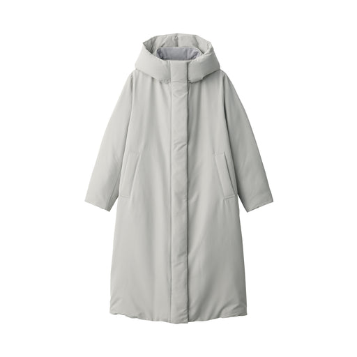 Women's Water Repellent Down Long Coat Light Gray MUJI