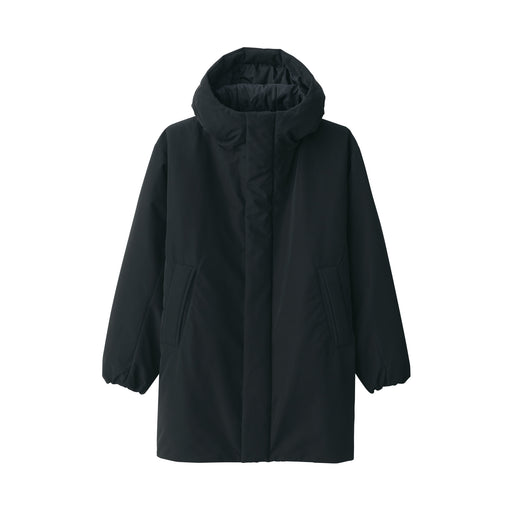 Men's Padding Hooded Half Coat Black MUJI