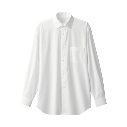 Men's Non-Iron Semi Wide Collar Shirt White MUJI