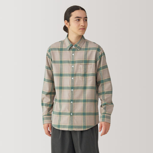 Men's Flannel Long Sleeve Patterned Shirt MUJI