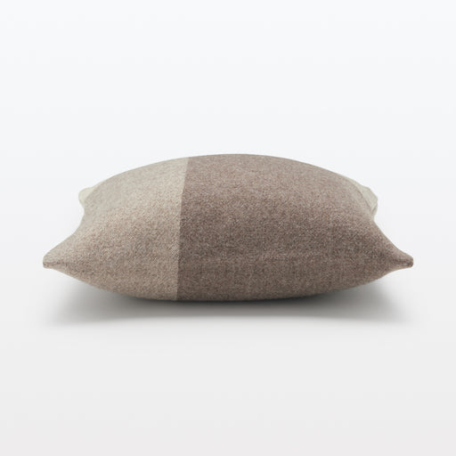 Wool Cushion Cover - Check - 16.9 x 16.9" Light Brown x Charcoal MUJI