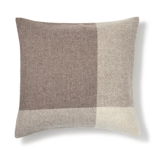 Wool Cushion Cover - Check - 16.9 x 16.9" Light Brown x Charcoal MUJI