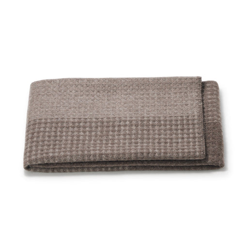 Wool Waffle Throw Blanket - W31.5 x L51.2" Light Brown x Charcoal MUJI