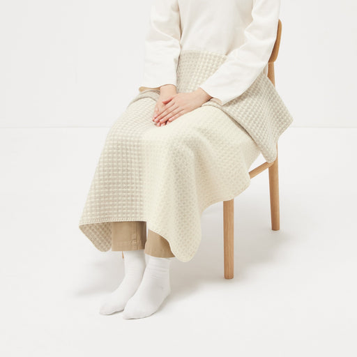 Wool Waffle Throw Blanket - W31.5 x L51.2" MUJI