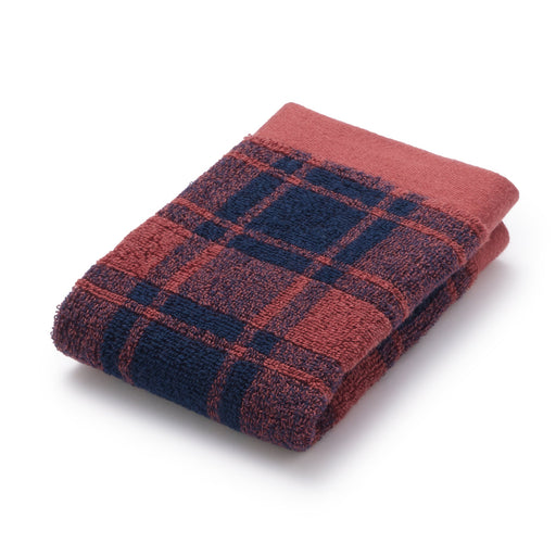 Twin Pile Patterned Hand Towel Red Check MUJI