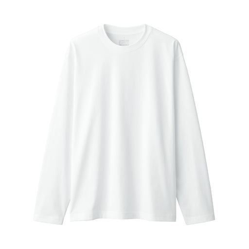 Men's Jersey Crew Neck Long Sleeve T-Shirt White MUJI