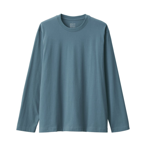 Men's Jersey Crew Neck Long Sleeve T-Shirt Smoky Blue MUJI