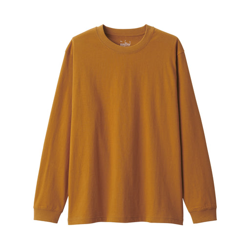 Men's Washed Heavy Weight Crew Neck Long Sleeve T-Shirt Mustard MUJI