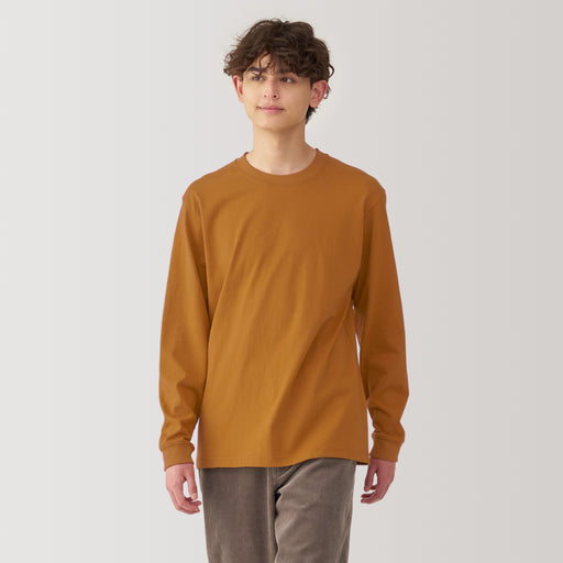 Men's Washed Heavy Weight Crew Neck Long Sleeve T-Shirt MUJI