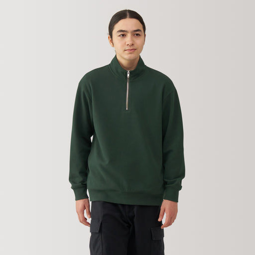 Men's Double Knitted Half Zip Pullover MUJI