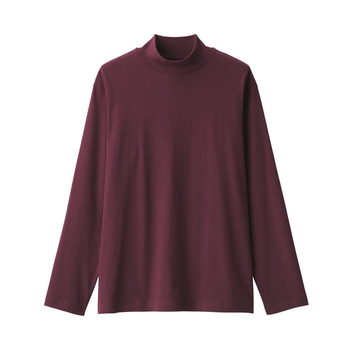 Men's Brushed High Neck Long Sleeve T-Shirt Bordeaux MUJI