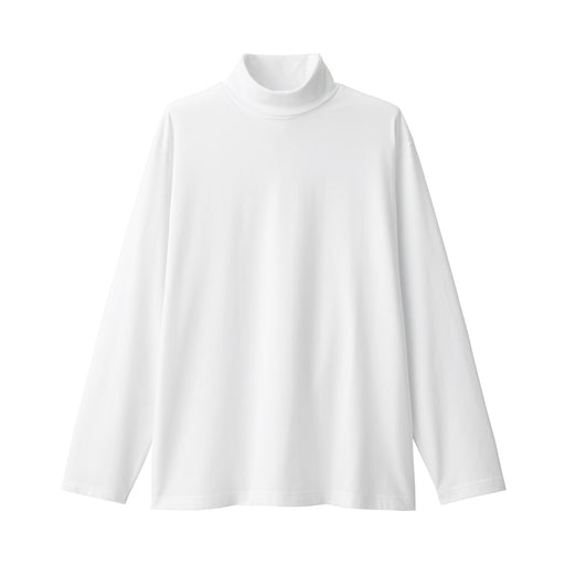 Men's Brushed Turtleneck Long Sleeve T-Shirt White MUJI