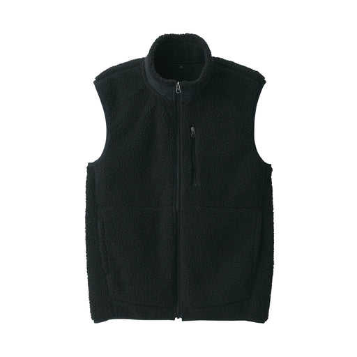 Men's Boa Fleece Vest Black MUJI