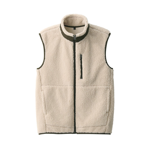 Men's Boa Fleece Vest Sand Beige MUJI