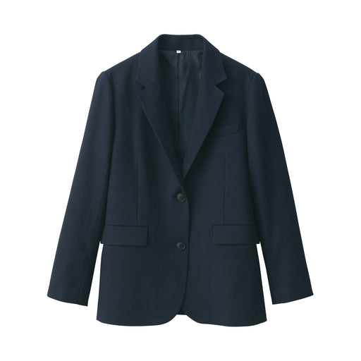 Women's Brushed Tailored Jacket Dark Navy MUJI